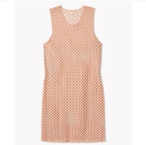Theory Natialee open knit crochet mini dress